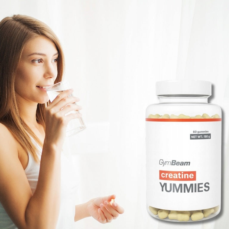 GymBeam Creatine Yummies Dietary Supplement Convenient Form 60 Capsules Packaging status original