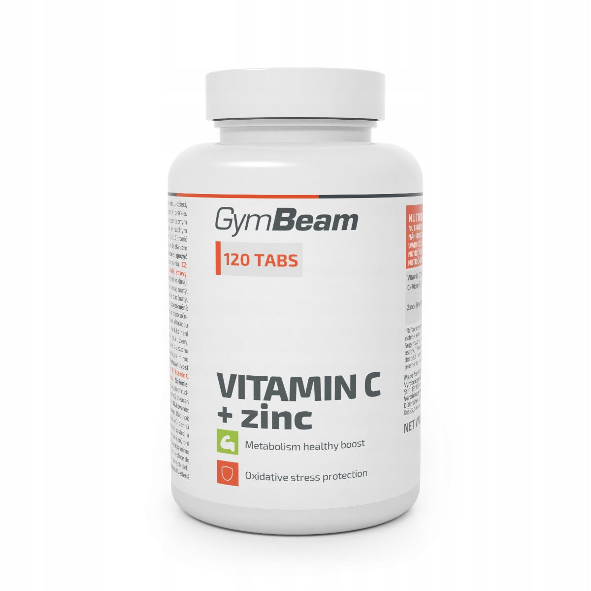 GymBeam Vitamin C + Zinc 120 tabs. Expiration date at least 3 months from the date of purchase