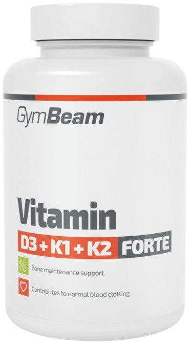 GymBeam Vitamin D3 + K1 + K2 Forte vitamin D BONE TEETH 120 capsules