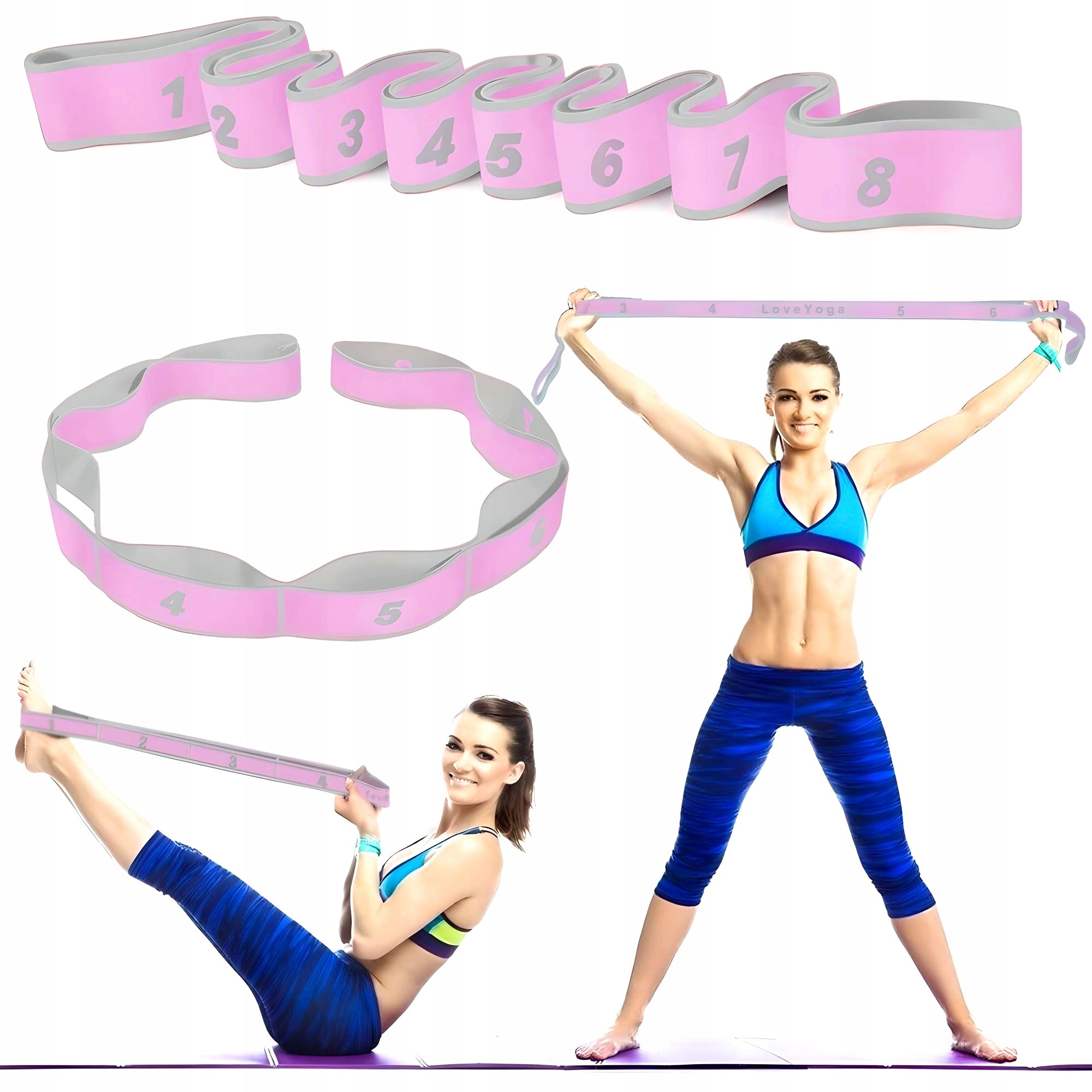 Gymnastic Rubber for Exercise Resistance Tape for Stretching 8 Sections