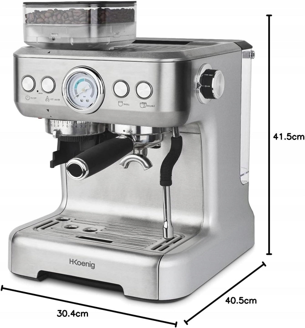 H.Koenig Coffee maker with grinder EXPRO980, 2,7 l, bean tank Packaging status original