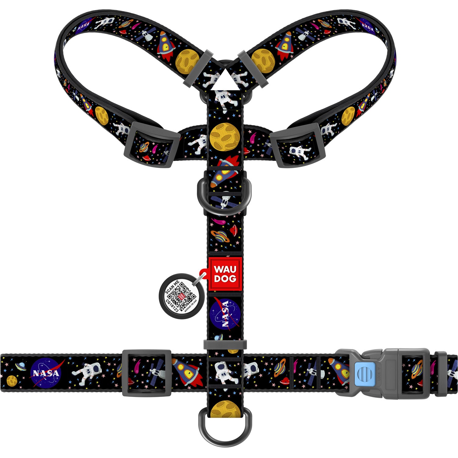 H-shaped anatomical dog harness with QR passport, NASA, r. M Packaging status original