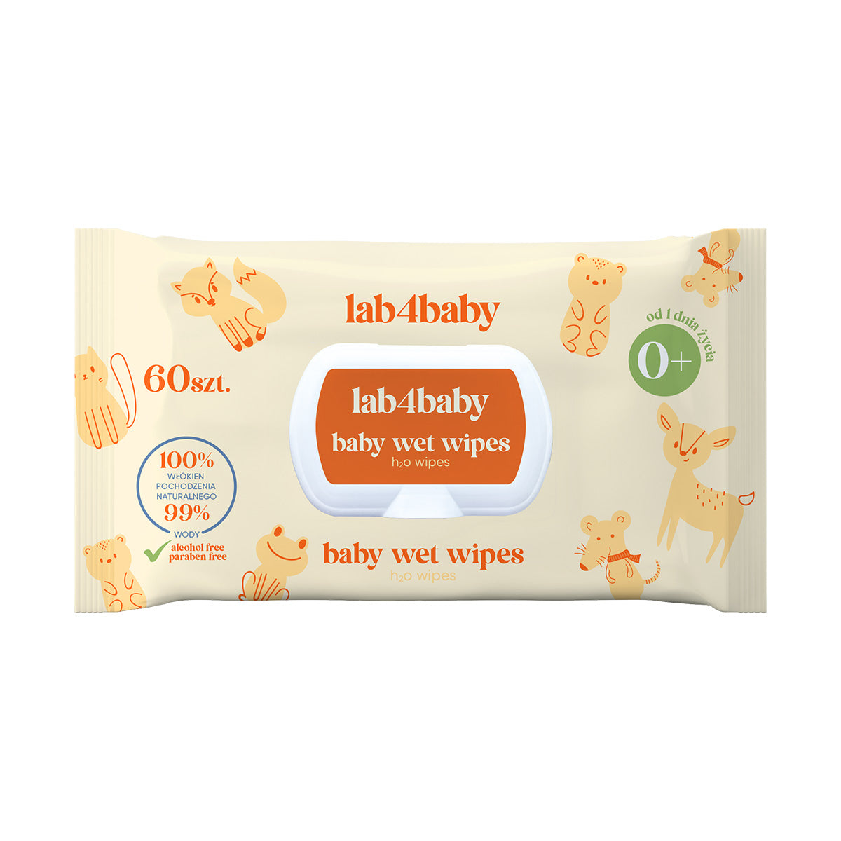 H2O Wipes Baby Water Moisturized Wipes for Infants 60 Pcs ALG PHARMA