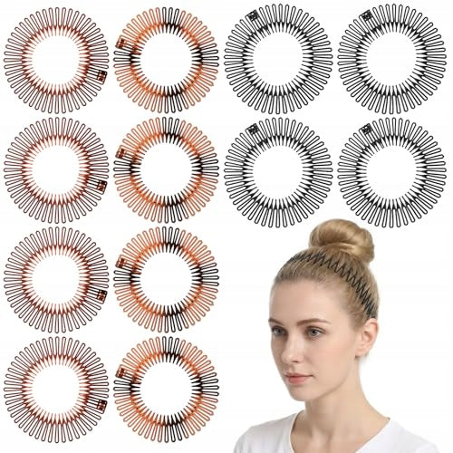 HAIR BANDS ELASTIC ZIGZAG ROUND FOR WOMEN 12 PIECES Brand no brand