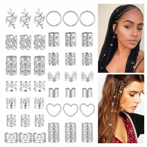 HAIR BEADS SILVER METAL DREADLOCK CLIPS BRAIDS 190 PCS. Brand no brand