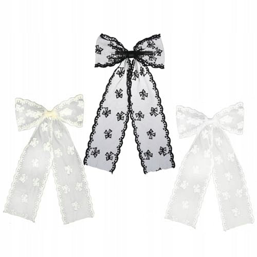 HAIR BOW TULLE LACE ELEGANT BEIGE FOR WOMEN 3 PCS. Brand no brand