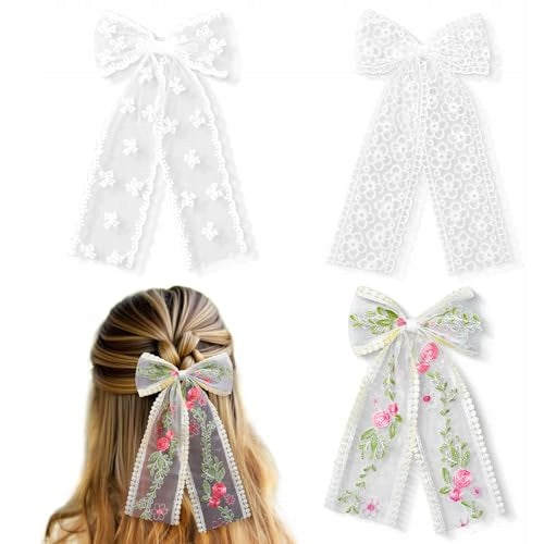 HAIR CLIP FLOWER BOW LACE ELEGANT GIFT GIRL 3 Brand no brand
