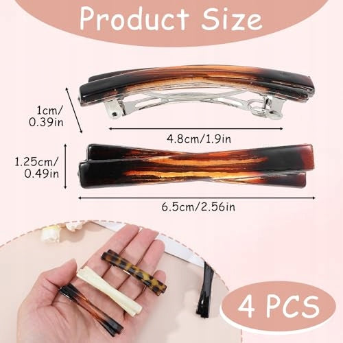 HAIR CLIPS FRENCH WOMEN'S RESIN TORTOISESHELL GIFT FOR WOMAN 4 Manufacturer code Bez marki