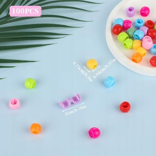 HAIR CLIPS MINI RAINBOW PLASTIC FOR GIRLS 100 PCS. Manufacturer code Bez marki