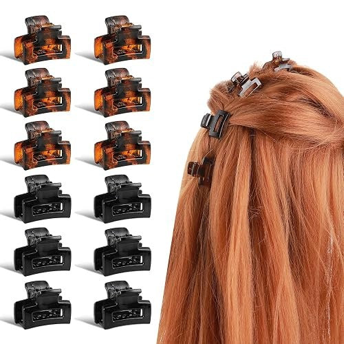 HAIR CLIPS MINI SQUARE NON-SLIP FOR GIRLS 12 PCS Brand no brand