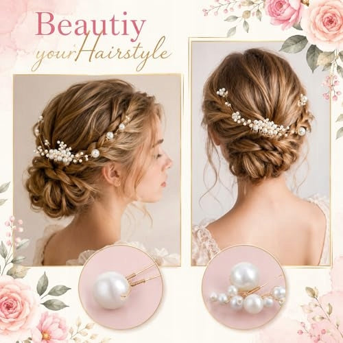 HAIR CLIPS PEARL ELEGANT METAL CLIP AT THE BRIDE 13 PCS. Manufacturer code Bez marki