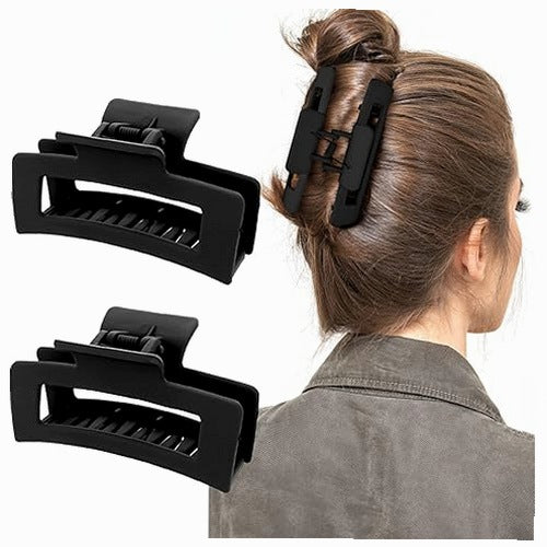 HAIR CLIPS SQUARE MATTE NON-SLIP FOR WOMAN 2 PCS.