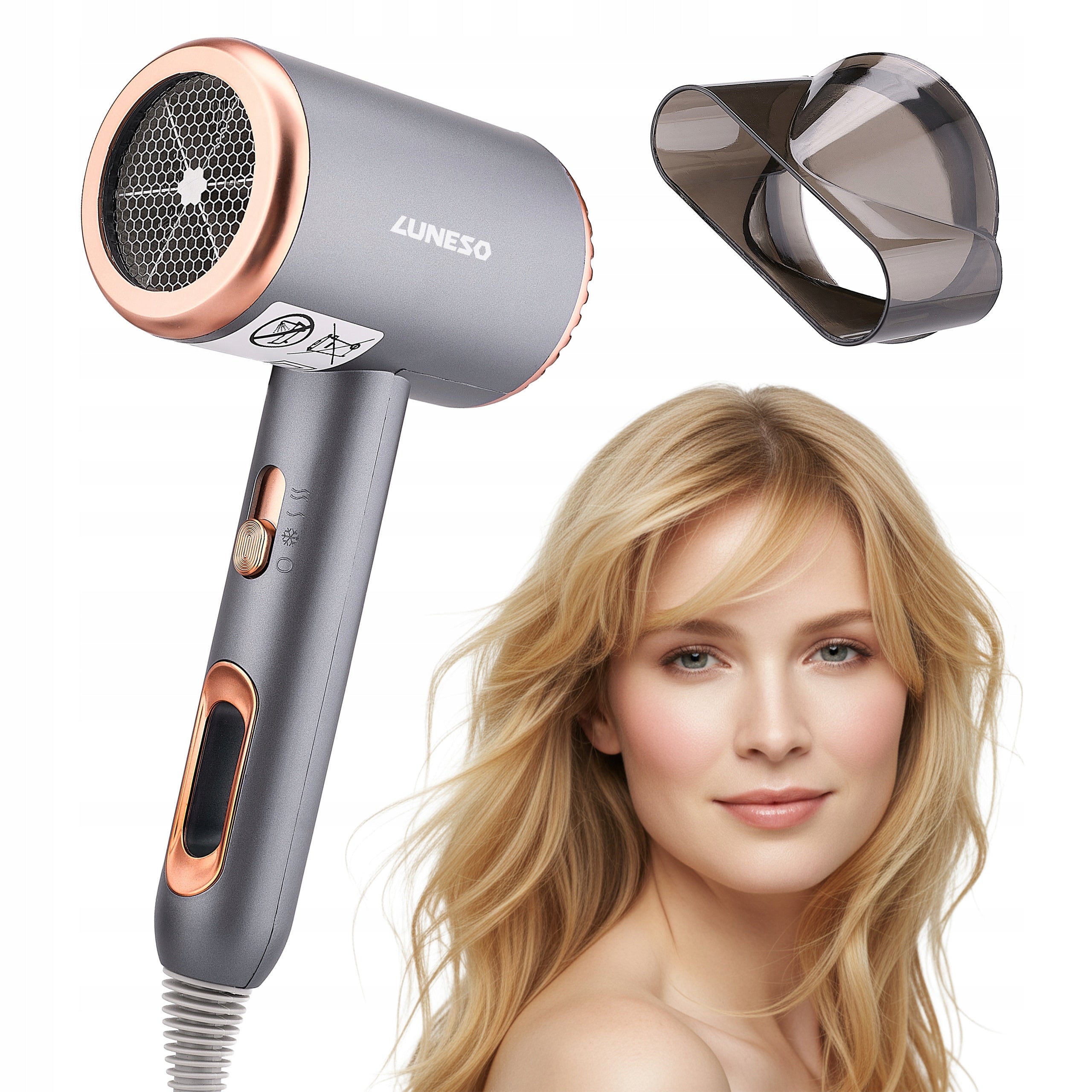 HAIR DRYER Ionization Professional Luneso 2000W STRONG quickly dries