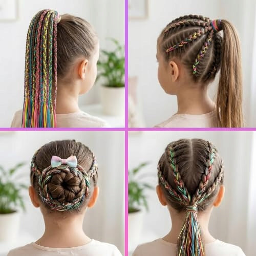 HAIR STRINGS COLORFUL RAINBOW BRAIDS SET OF 70 FLEECE BLANKET Manufacturer code Bez marki