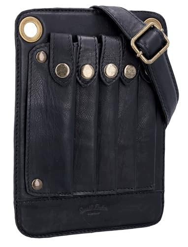 HAIRDRESSING BAG LEATHER PINO SHOULDER TOOLS ACCESSORIES BLACK Brand no brand