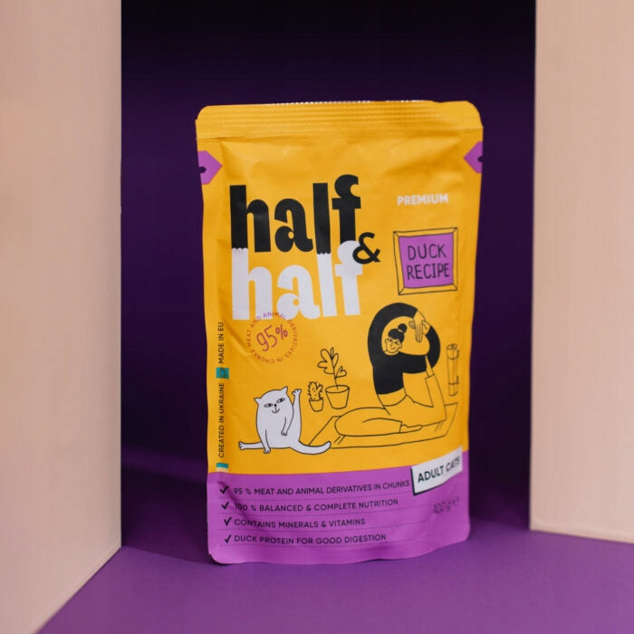 HALF&HALF Premium Wet cat food adult duck 100g Manufacturer code 4820261920918