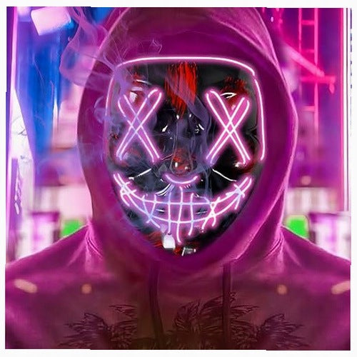 HALLOWEEN LED MASK 3 LIGHTING MODES TERRIBLE GRIMACE FOR HOME