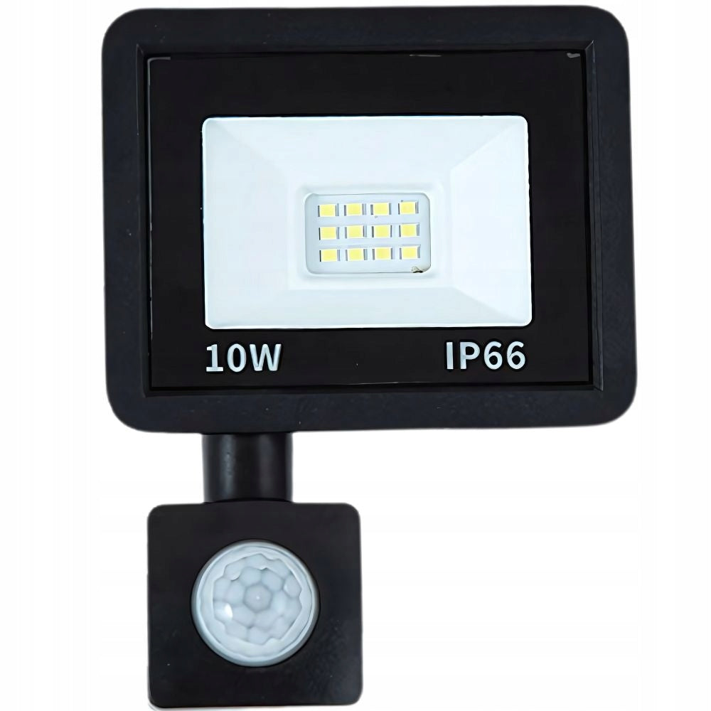 HALOGEN FLOODLIGHT LED SPOTLIGHT 10W 6000K WITH IP66 DUSK MOTION SENSOR