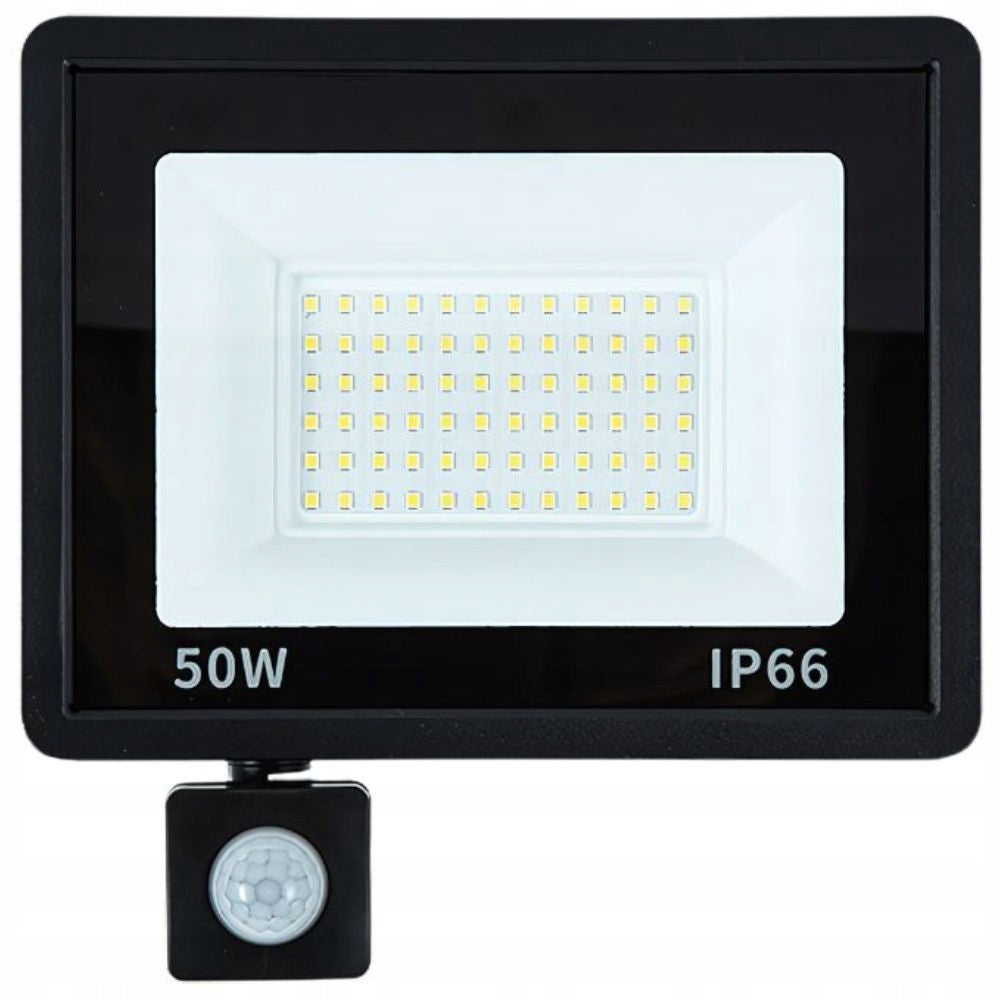 HALOGEN FLOODLIGHT LED SPOTLIGHT 50W 6000K WITH TWILIGHT MOTION SENSOR IP66