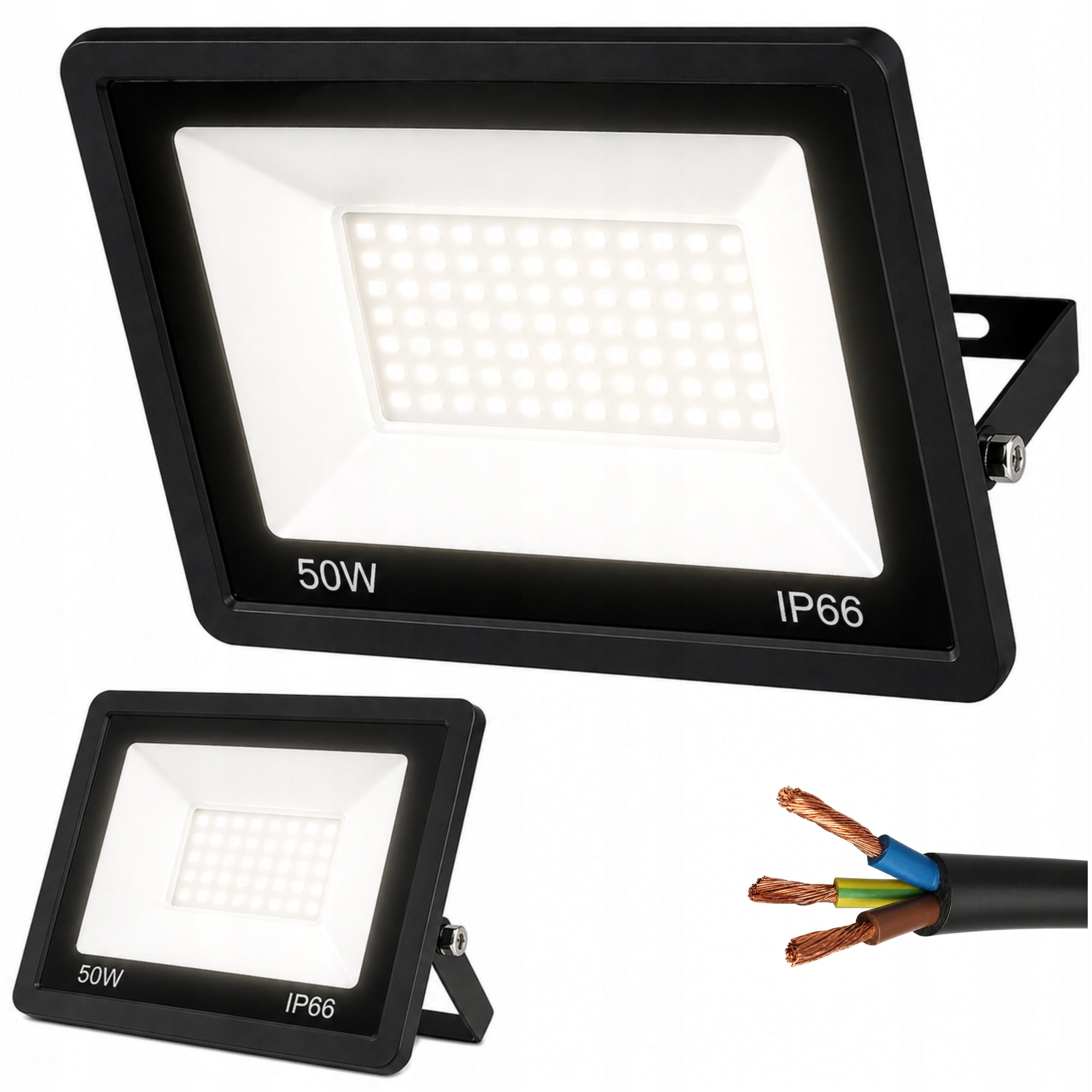 HALOGEN HEADLIGHT LED BUILDING LAMP OUTDOOR WATERPROOF 50W 4500K