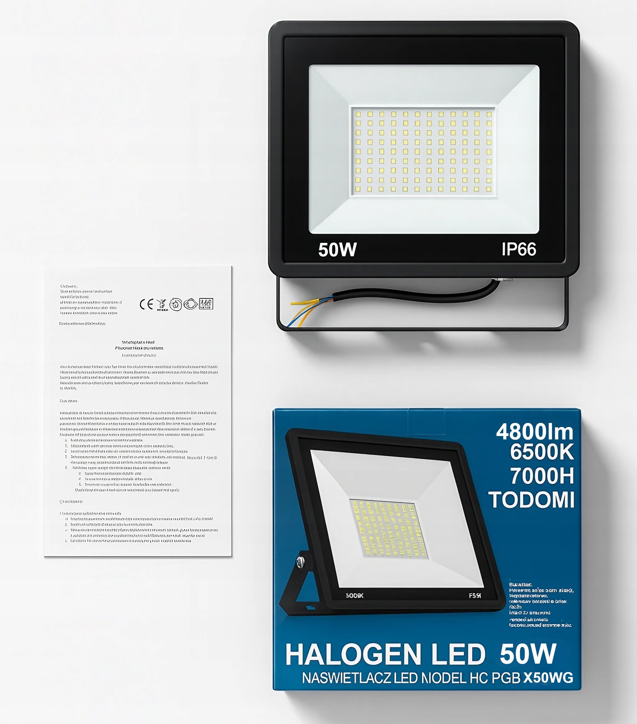 HALOGEN LED 50W FLOODLIGHT SLIM OUTDOOR WORKING ECONOMICAL FOR WAREHOUSE Manufacturer code 5900280957153