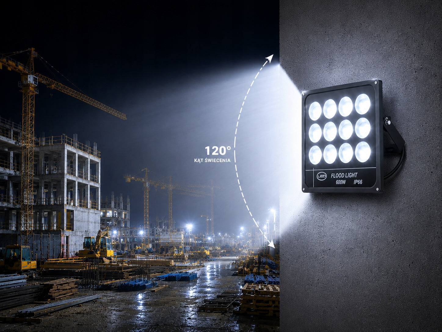 HALOGEN LED, 600W, Floodlight, IP66 Outdoor Headlight, Powerful Light Manufacturer code HALOGEN LED, 600W, Naświetlacz, REFLEKTOR
