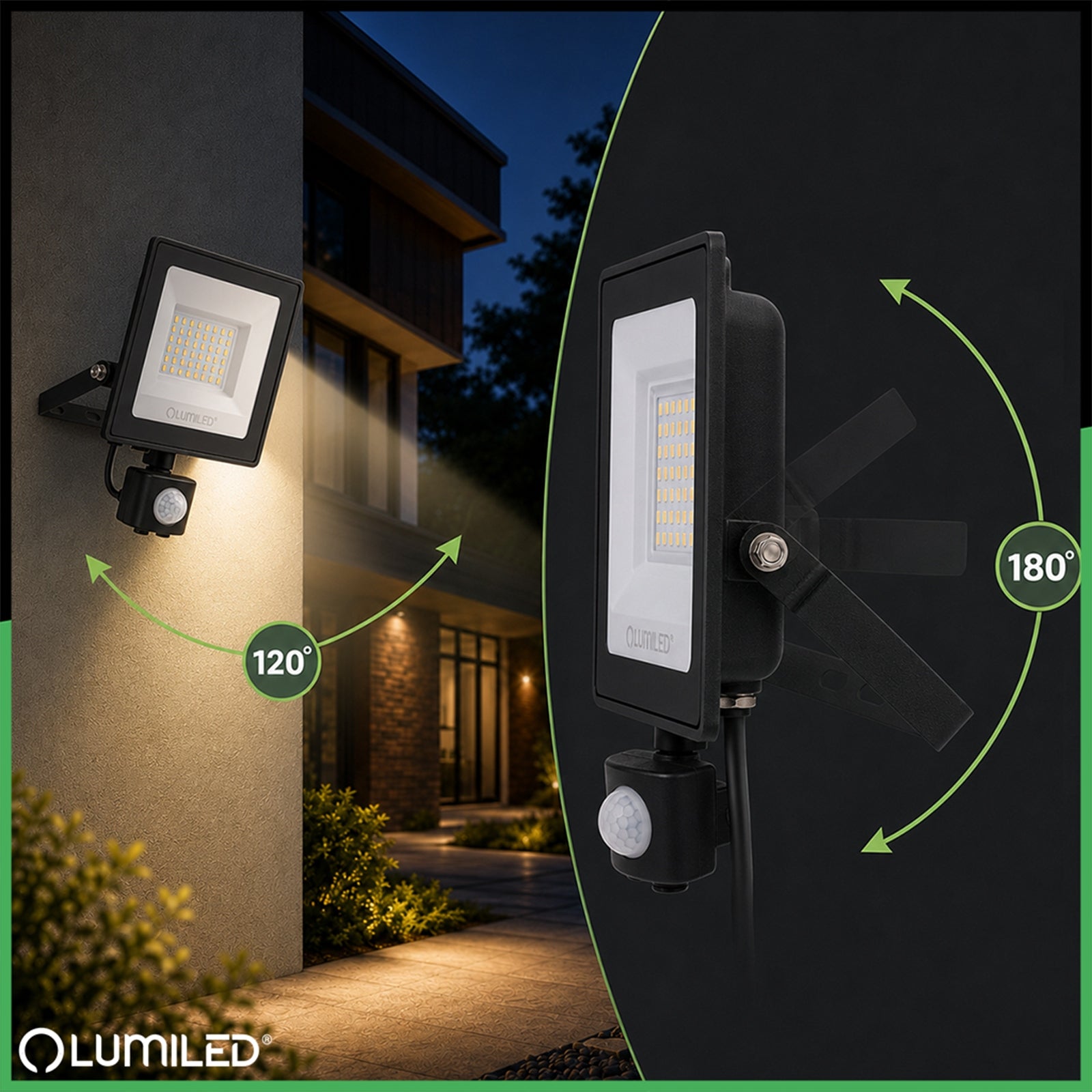 HALOGEN LED FLOODLIGHT 100W OUTDOOR MOTION SENSOR LAMP WATERPROOF Light color white neutral