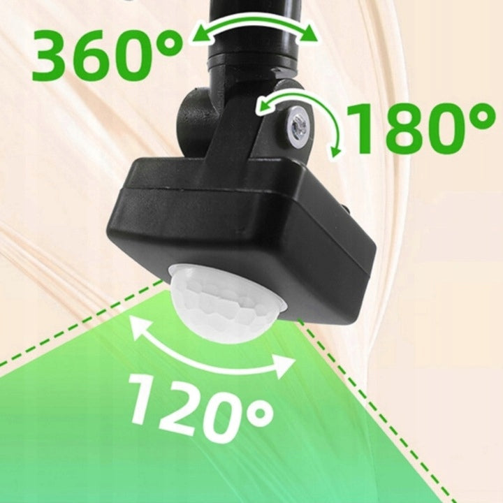 HALOGEN LED FLOODLIGHT 150W REFLECTOR LAMP WITH DUSK MOTION SENSOR Color black