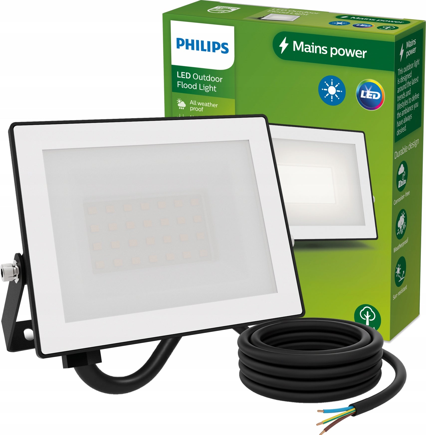 HALOGEN LED FLOODLIGHT PHILIPS LAMP 20W 2050lm 5000K IP65 HEADLIGHT LOIS
