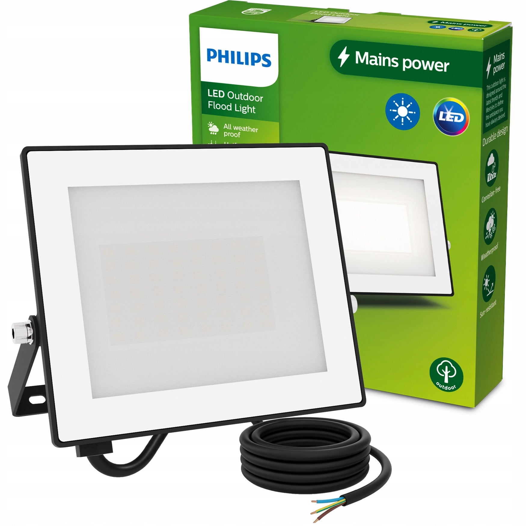 HALOGEN LED FLOODLIGHT PHILIPS LAMP 30W 3200lm 3000K IP65 HEADLIGHT LOIS