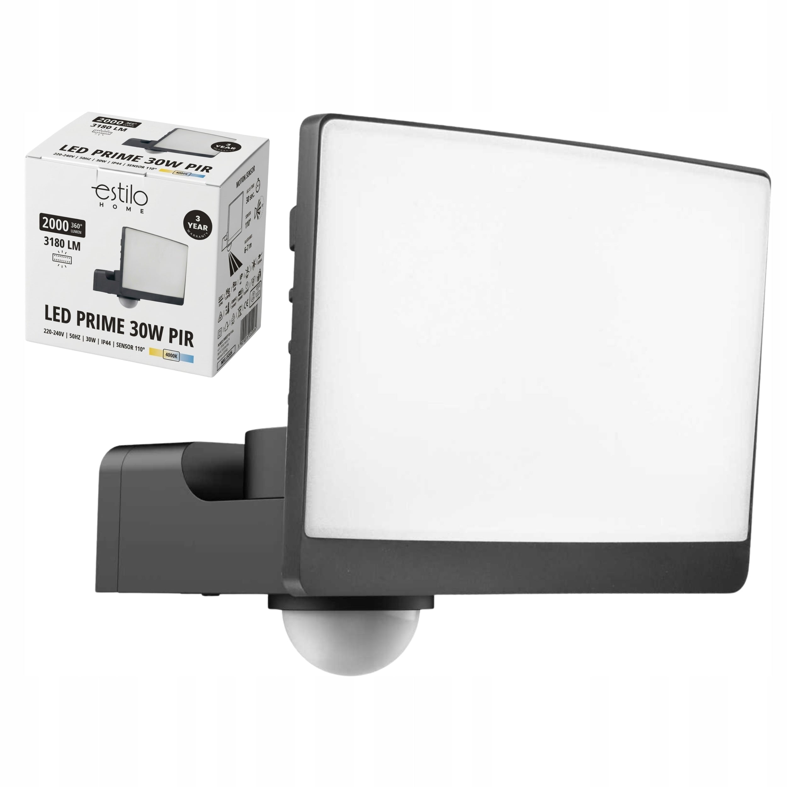 HALOGEN LED FLOODLIGHT WITH 30W SENSOR EFFICIENT MODERN ADJUSTABLE