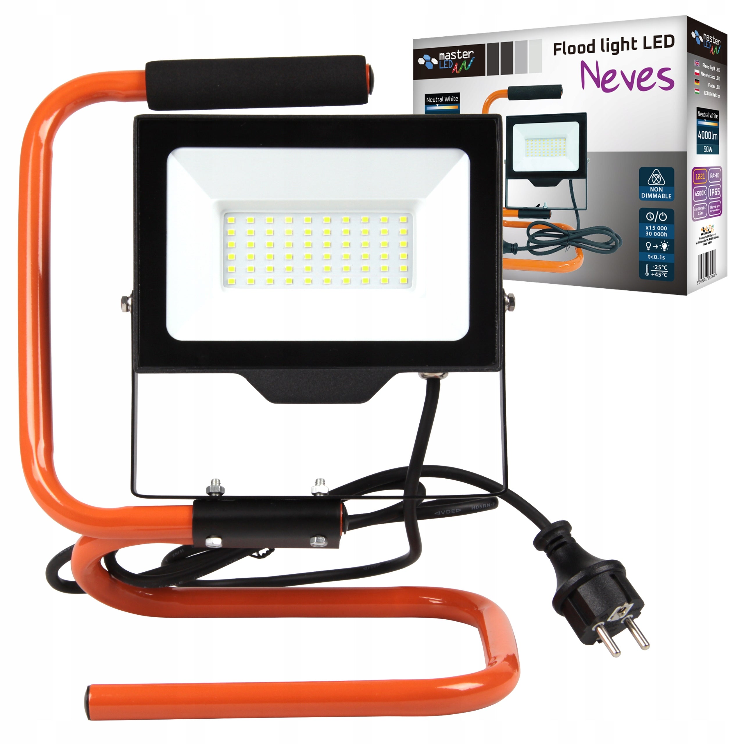 HALOGEN LED Floodlight Lamp 50W Portable 4500K Working Construction Handle