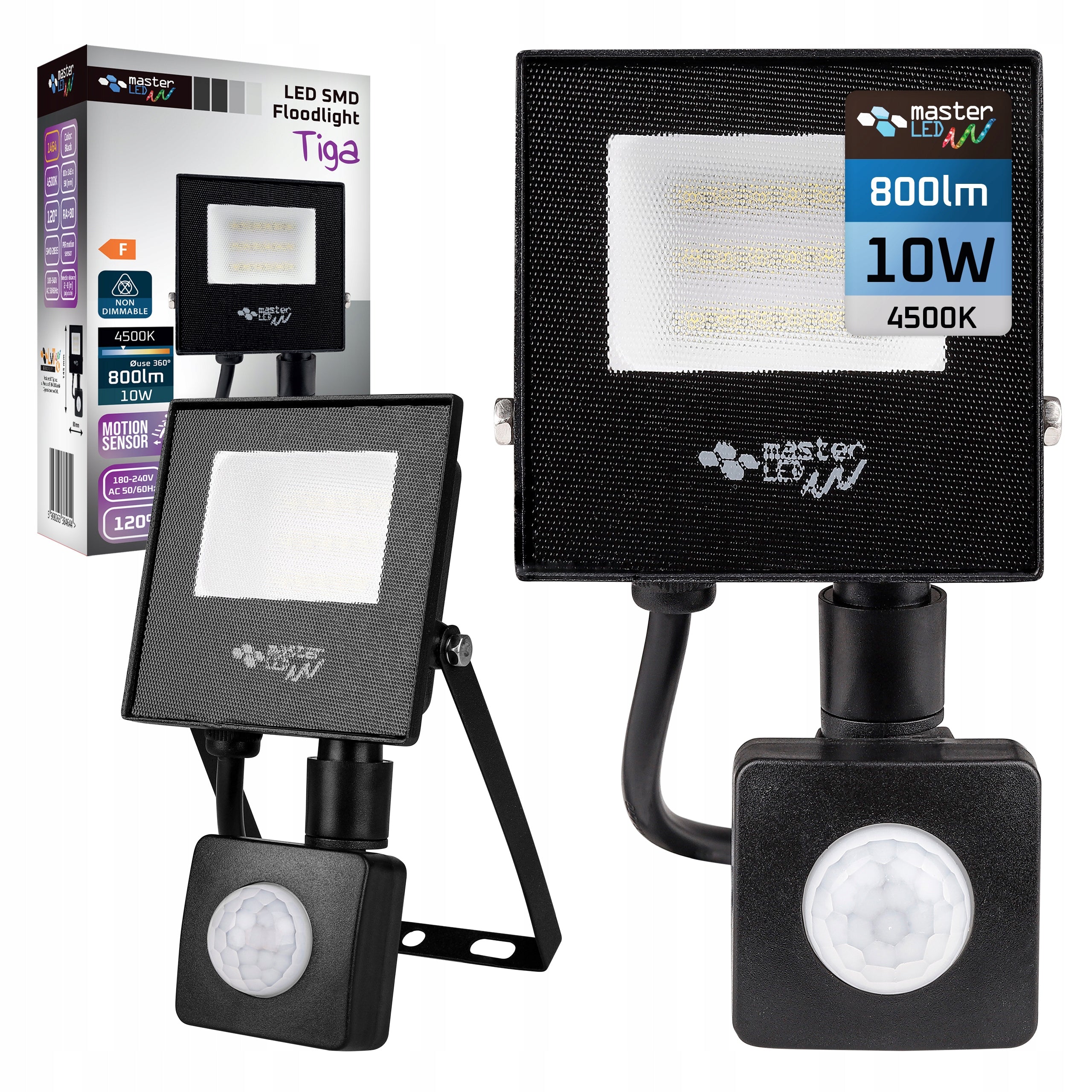 HALOGEN LED Motion Sensor Floodlight Lamp 10W 4500K OUTDOOR IP65