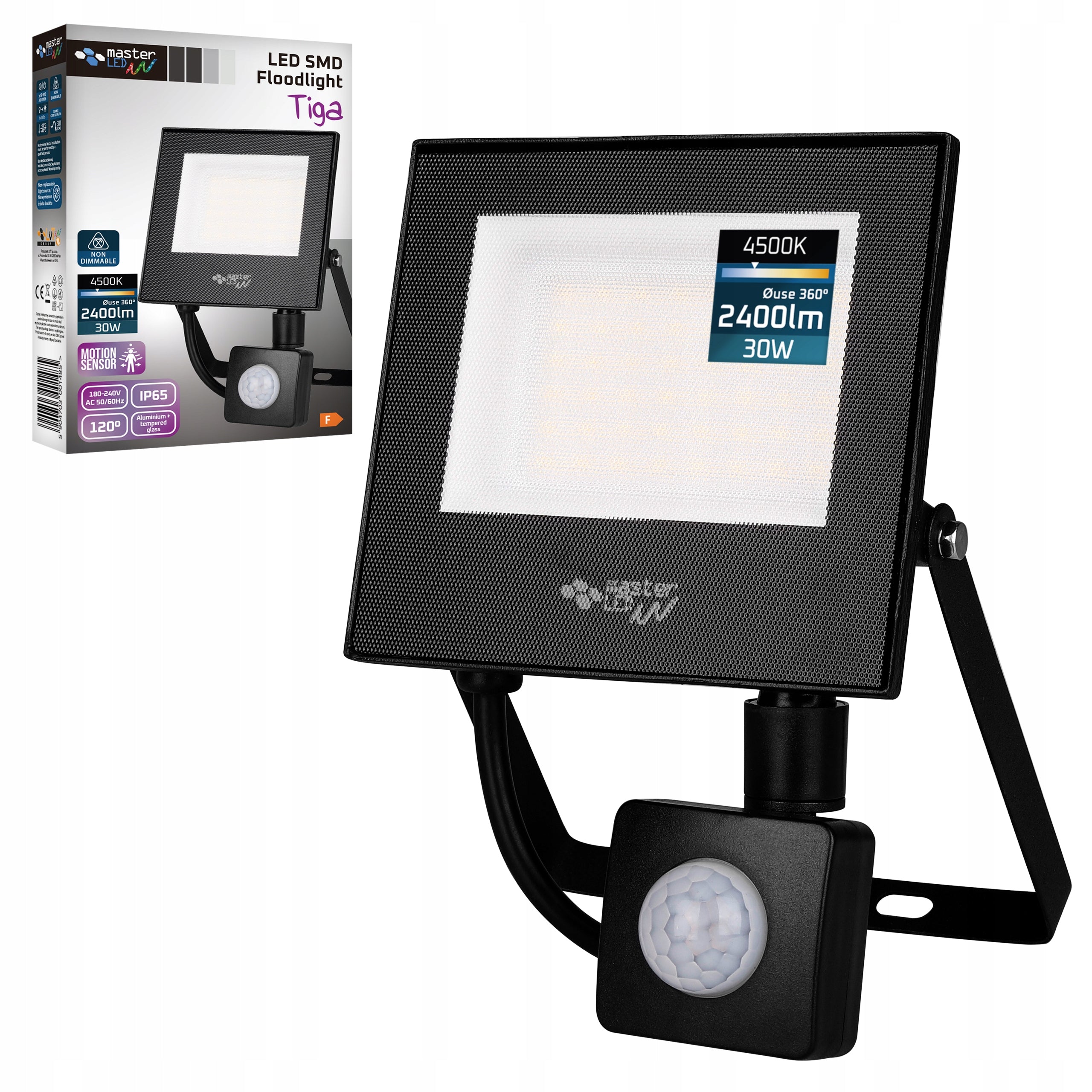 HALOGEN LED Motion Sensor Floodlight Lamp 30W 4500K OUTDOOR IP65