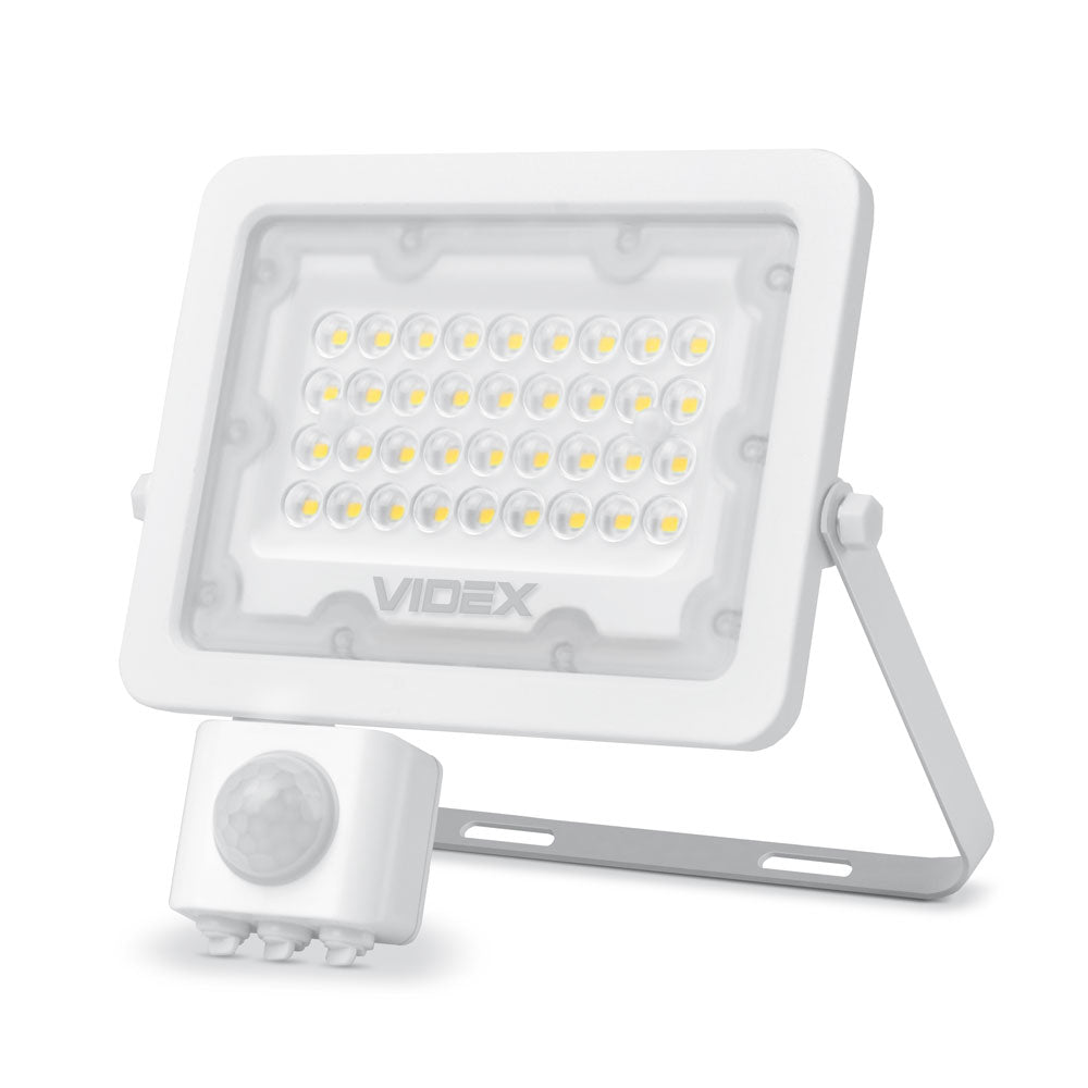 HALOGEN LED WITH MOTION SENSOR 30W WEATHER RESISTANT WHITE Brand Videx