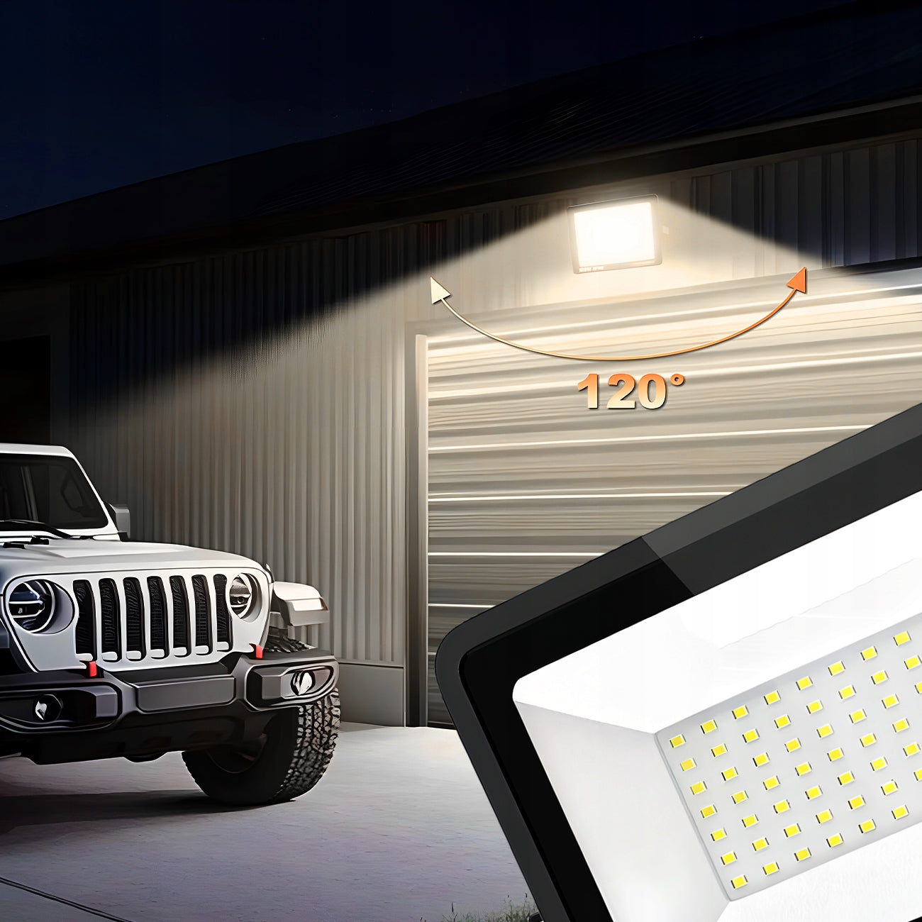 HALOGEN LED WORK FLOODLIGHT LAMP MOTION SENSOR LED 50 IN OUTDOOR Packaging status original