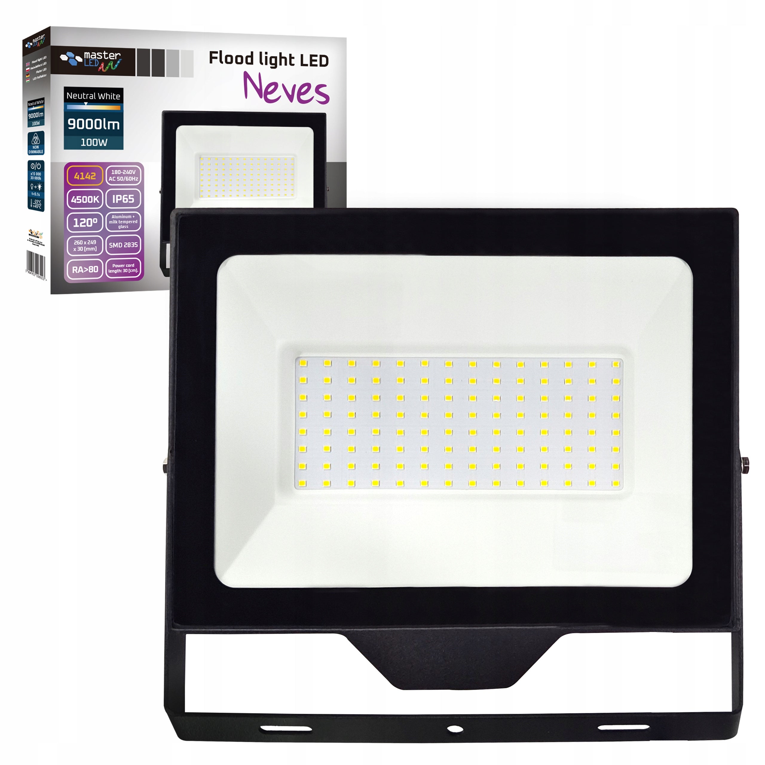 HALOGEN LED floodlight lamp 100W 4500K OUTDOOR spotlight IP65