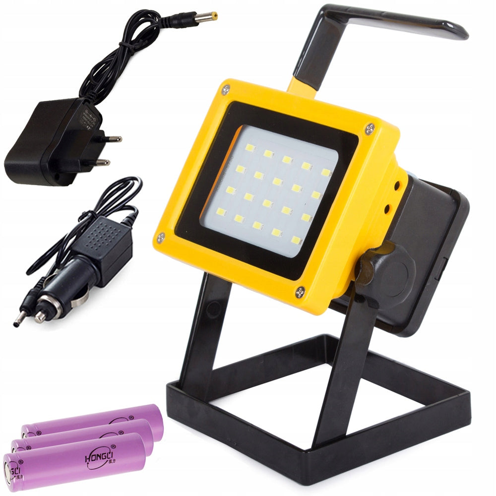 HALOGEN PORTABLE CONSTRUCTION LAMP WITH LED PLUG 20 SMD 100W BATTERY