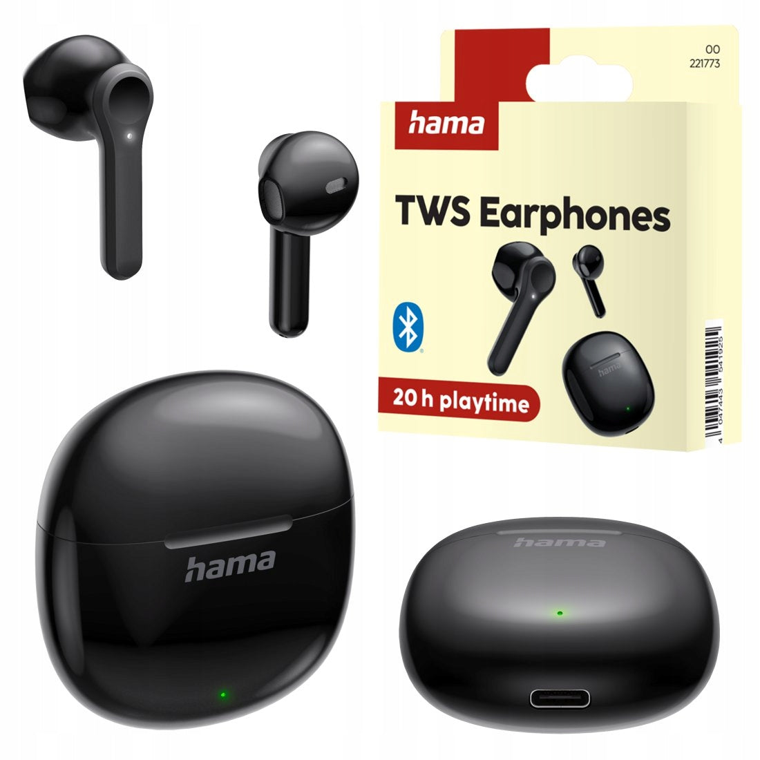 HAMA ACTION ONE EARBUDS WIRELESS BLUETOOTH BLACK MICROPHONE