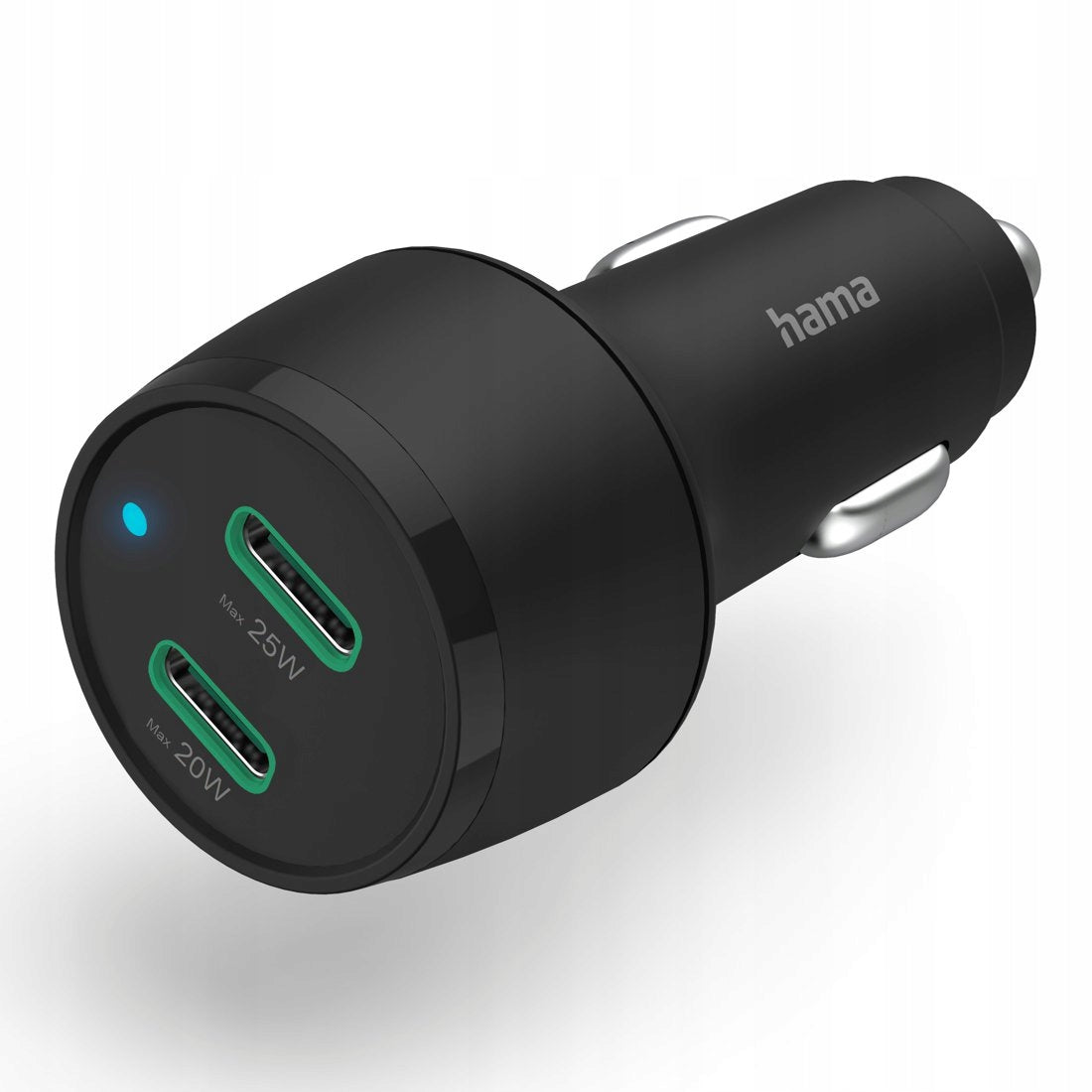 HAMA Car Charger 45W 2x USB-C PD/QC Fast Charging GaN LED Packaging status original