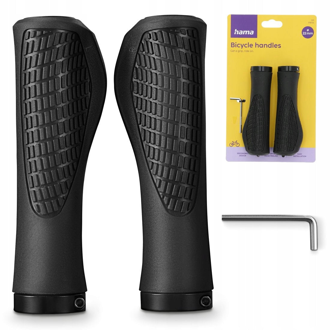 HAMA HANDLES BICYCLE GRIPS NON-SLIP GRIPS 2 PIECES