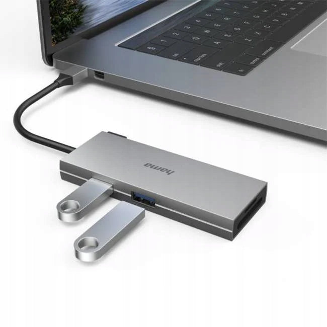 HAMA Multiport USB hub, 6-port USB-C hub, 2 x USB-A, USB-C, HDMI, SD, micro Manufacturer Hama