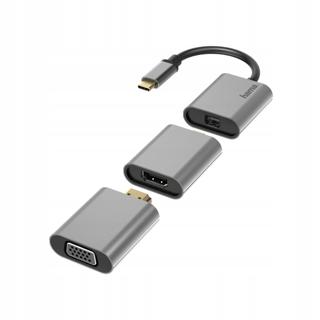 HAMA PREMIUM USB-C Adapter - miniDP + HDMI + VGA
