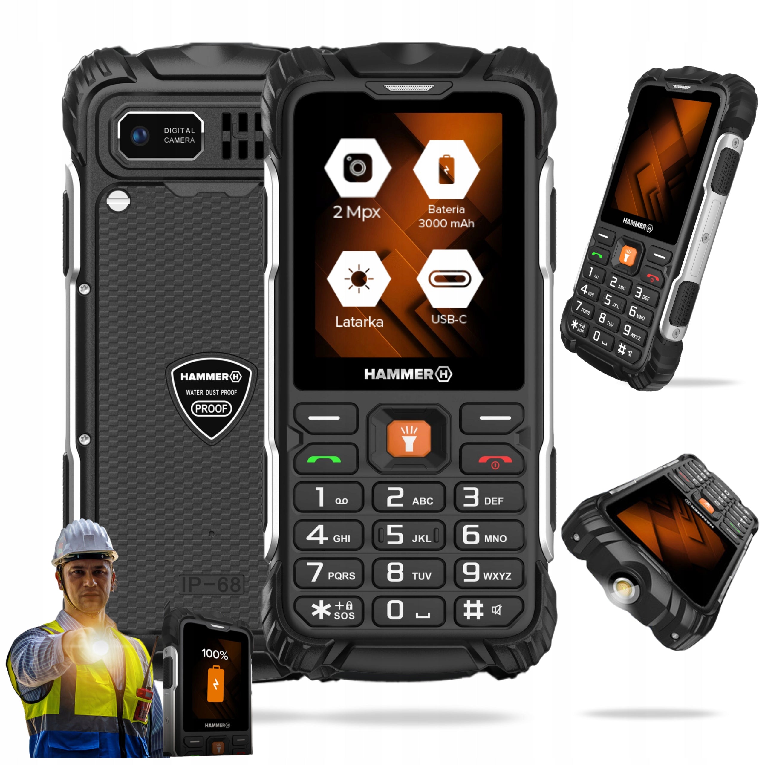 HAMMER FORGE LTE MOBILE PHONE WATERPROOF STRONG ARMORED LIMITED