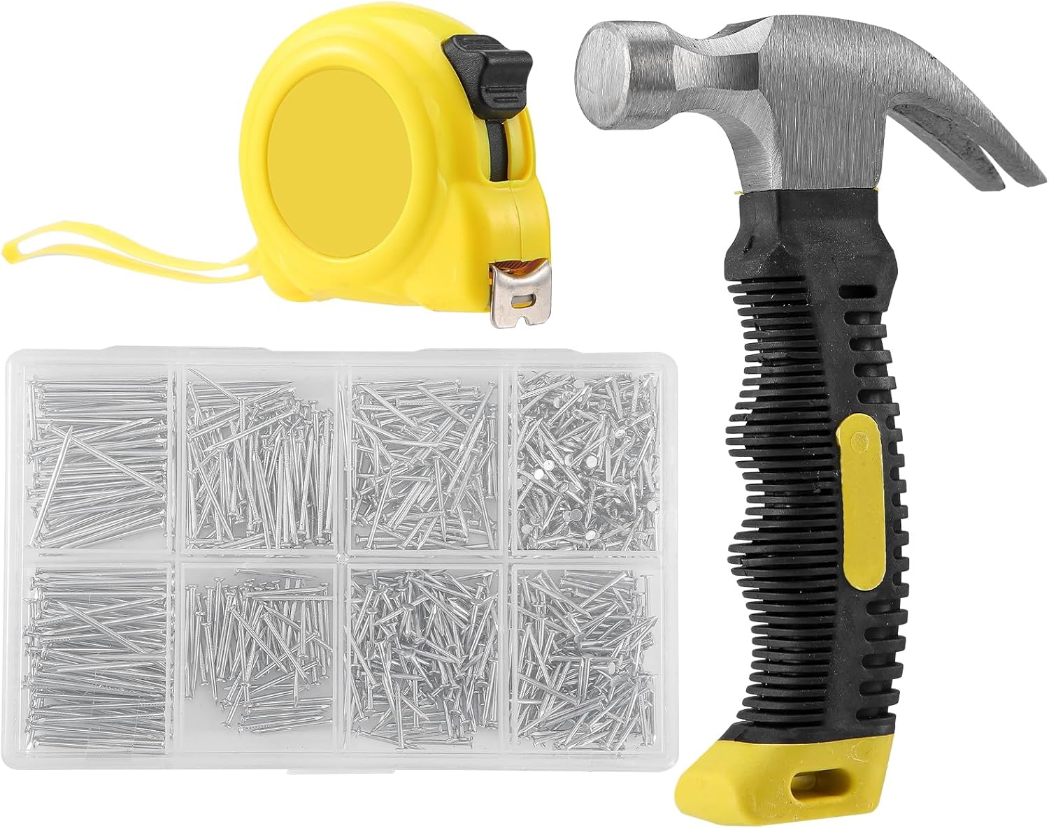 HAMMER SET + 900 NAILS + MEASURING CUP 3M SET DIY