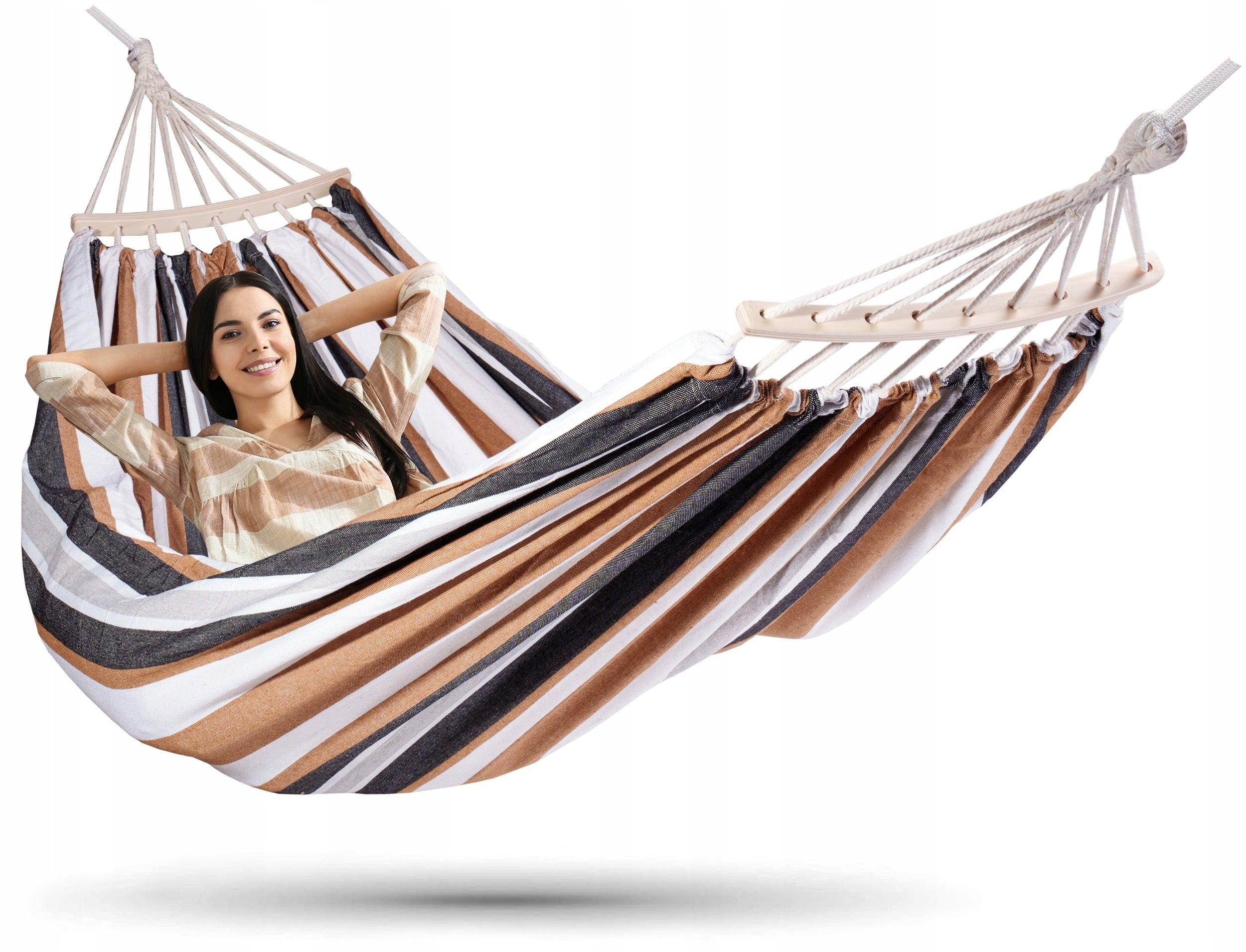 HAMMOCK FOR GARDEN LARGE XXL DOUBLE STRONG MATERIAL GARDEN TOURIST Kind hammock with rod