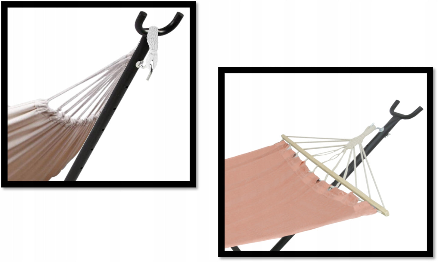 HAMMOCK FRAME 260 CM METAL STRONG ADJUSTABLE FOR TERRACE GARDEN Total length 260 cm