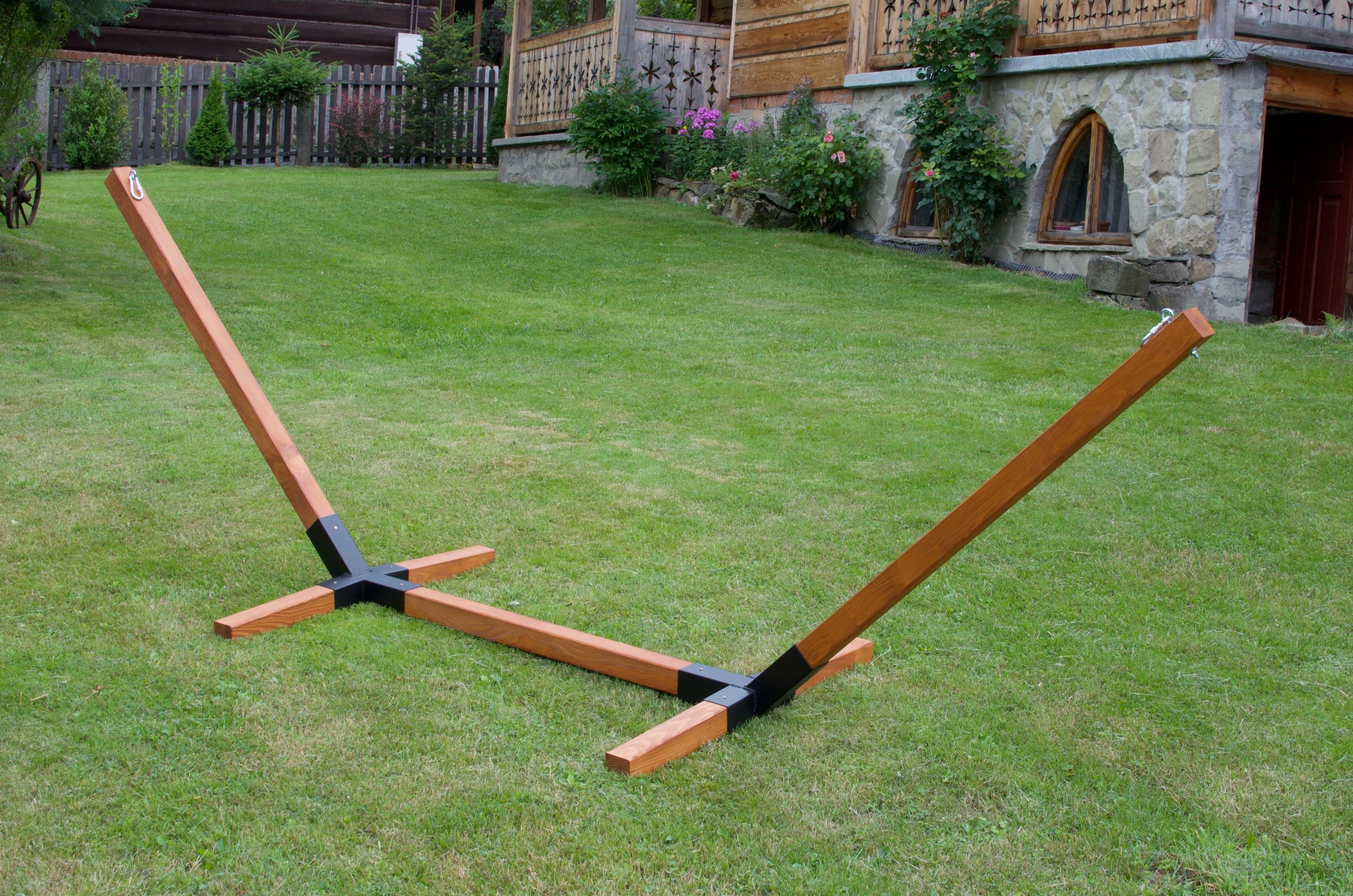 HAMMOCK FRAME DECKCHAIR large thick beech wood 65x65mm impregnated 350kg Model Sekwoja