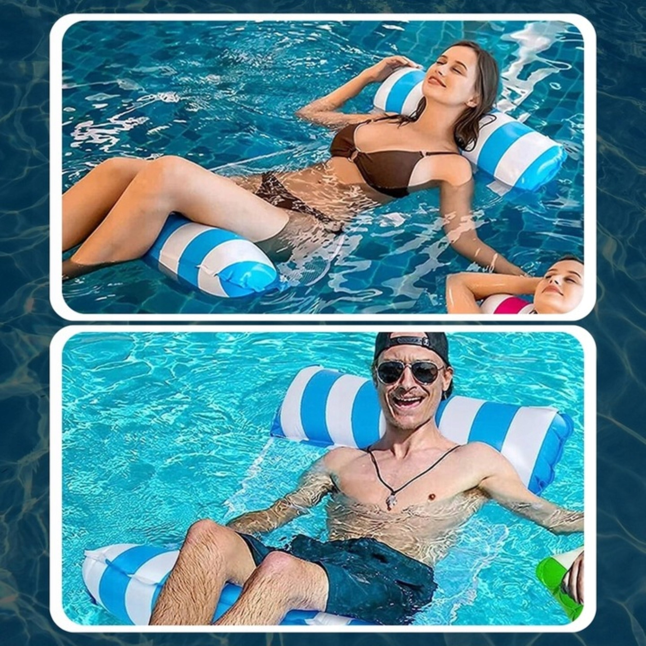 HAMMOCK MATTRESS INFLATABLE WATER CHAIR FOR SWIMMING POOL LOUNGER WATER Manufacturer code Hamak wodny dmuchany do wody basenu