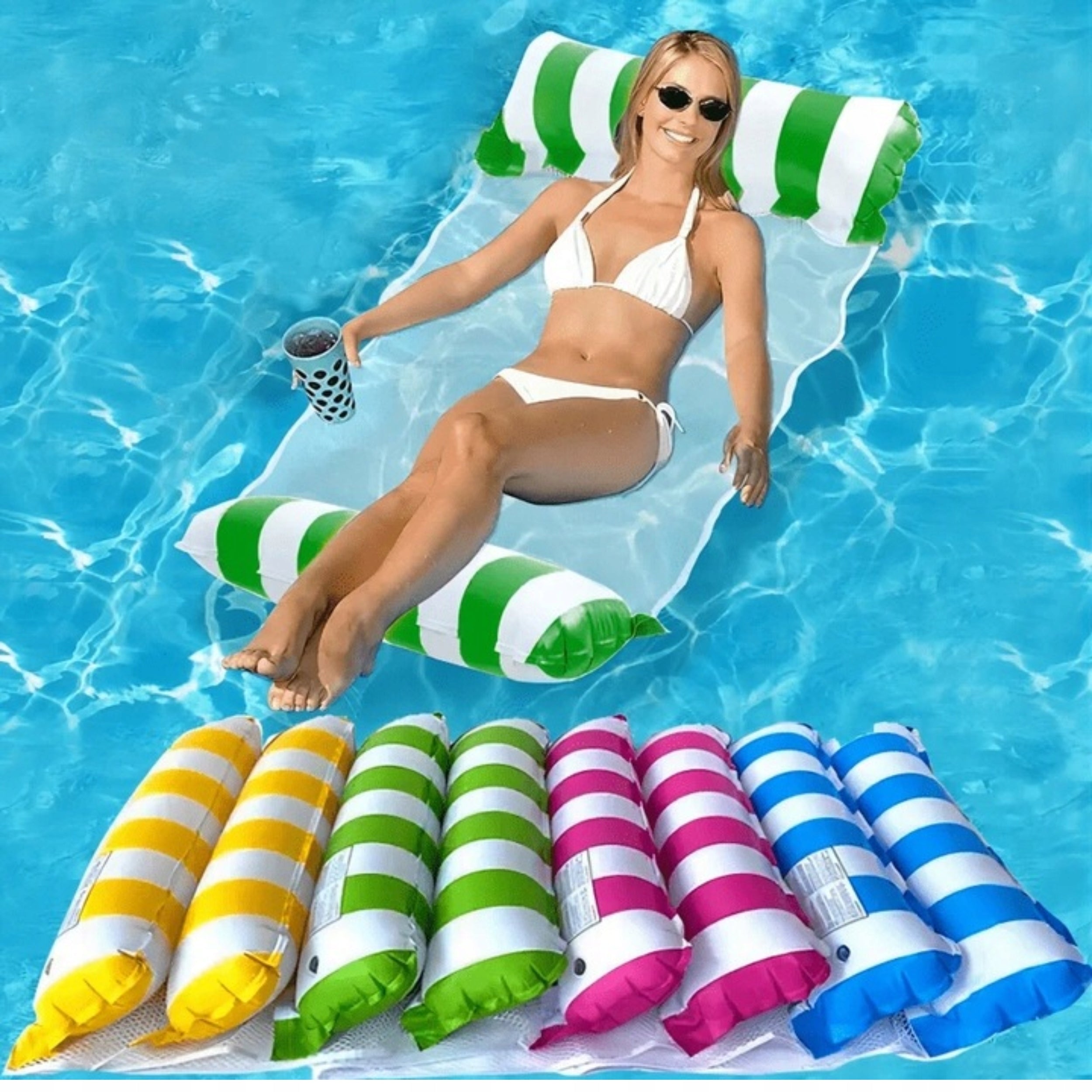 HAMMOCK MATTRESS INFLATABLE WATER CHAIR FOR SWIMMING POOL LOUNGER WATER Packaging status original